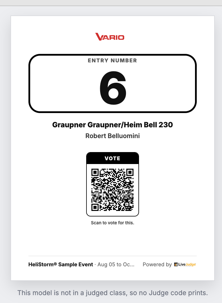 A scan sheet with only a VOTE code