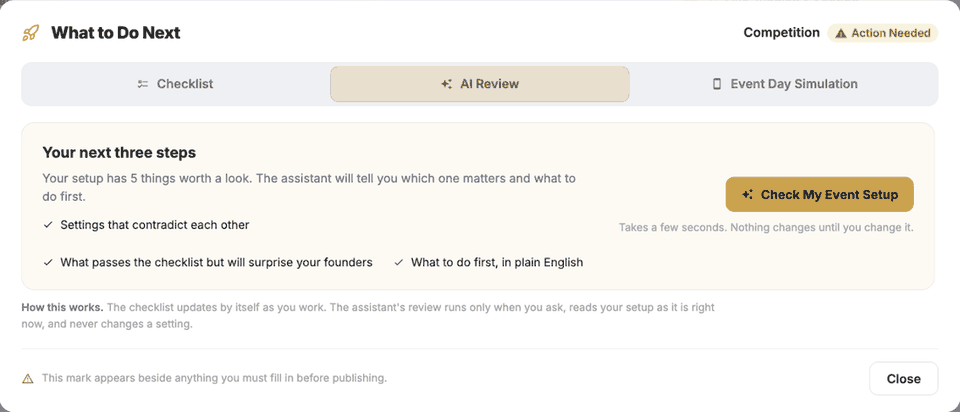 What to Do Next AI Review tab