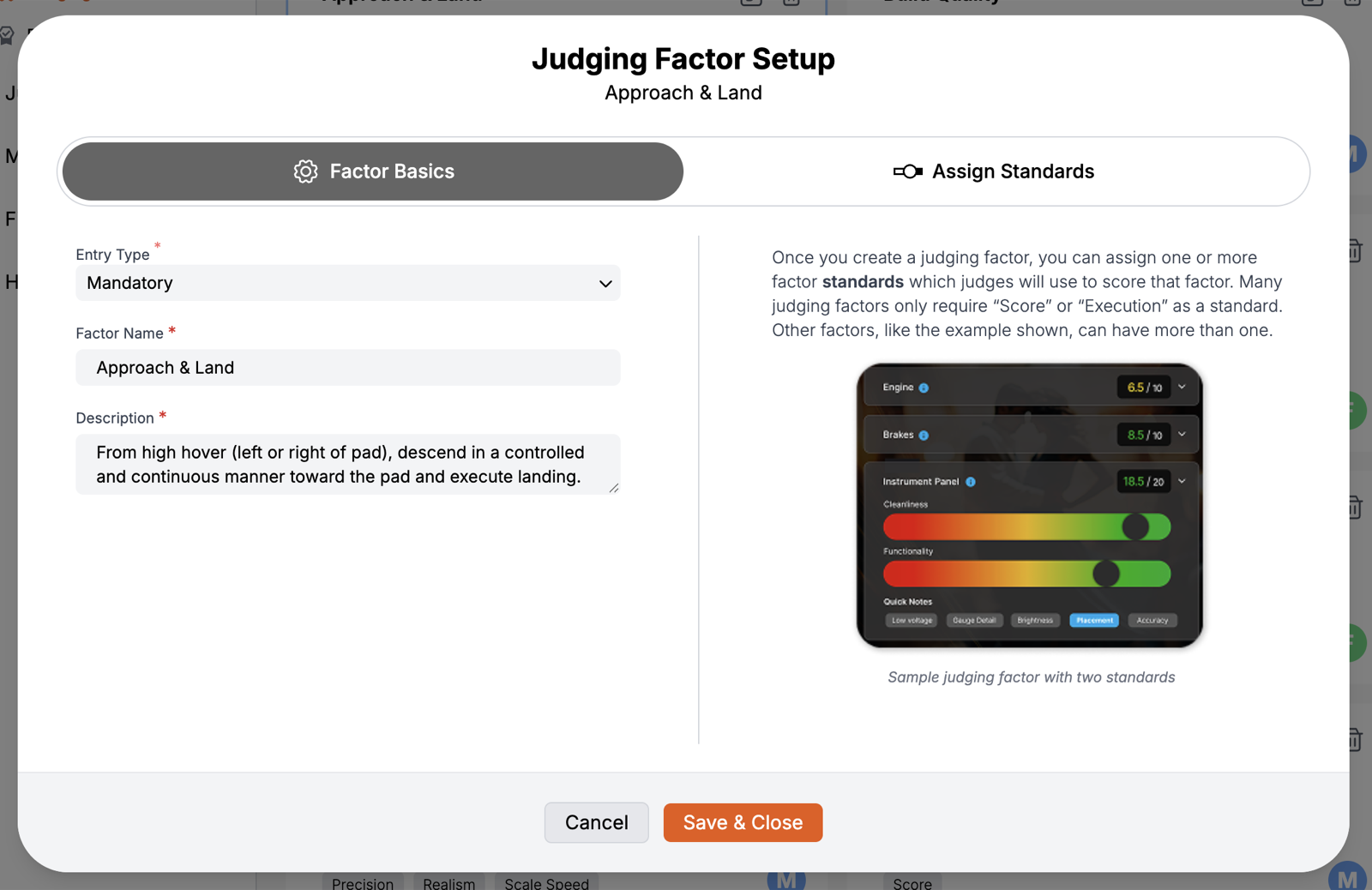 For mandatory judging factors